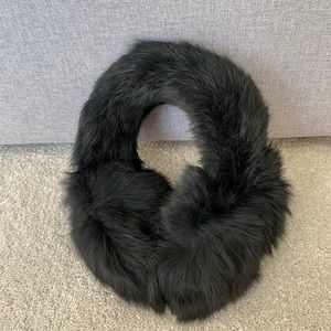 Black Fox Fur Earmuffs women